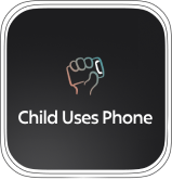 Child uses phone